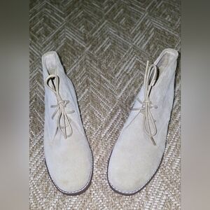 Hush Puppies Cream Lace Up Boots